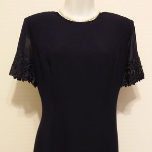 2/$20 CLOSET CLOSING BLUE LACE PEARLS DRESS